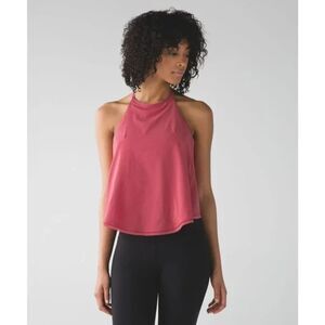 LULULEMON 4 Womens Free Spirit Take Gym Yoga Workout Tank Top Fireside Red